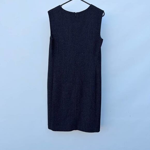 MaxMara Virgin Wool Tweed Sleeveless Shift Mini Dress Size 12 - Picture 3 of 11